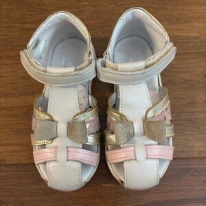 Toddler Girls white leather sandal 8.5
